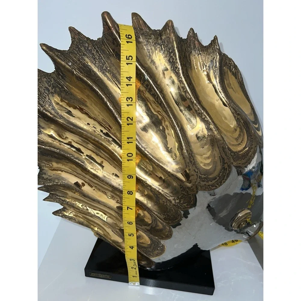 (20)P. GRANCHI VINTAGE LARGE ITALIAN ART DECO CERAMIC FISH GOLD COLOR RARE